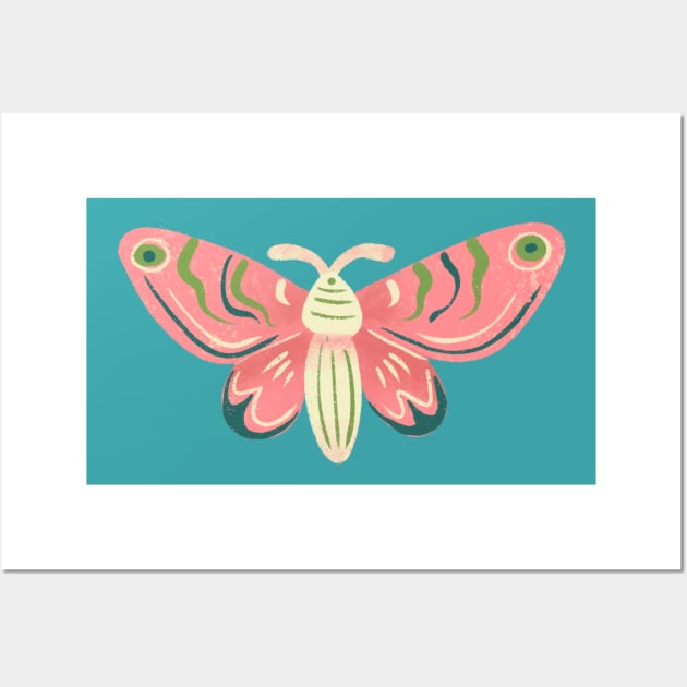 Cute Pink Moth Wall Art by Alexandra Franzese